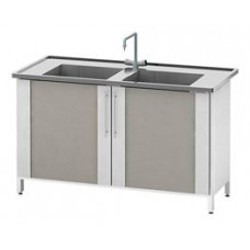 Стол-мойка ЛАБ-PRO МД30 150.60.90 SS (2 чаши глубиной 300мм, модуль из нерж. стали) ЛОИП